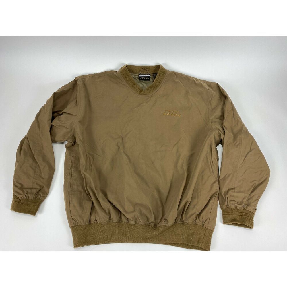 Five Star Mens Windbreaker‎ Pullover Jacket Large Brown Soft Felt Shell Top